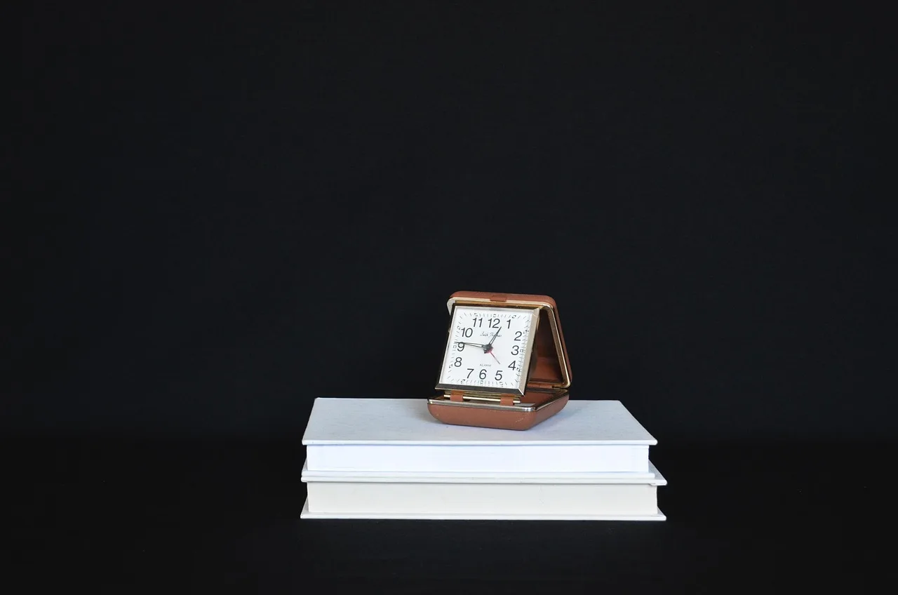 clock, books, stack, time, black background